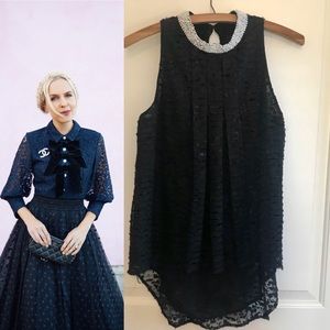 Banana Republic beaded collar top